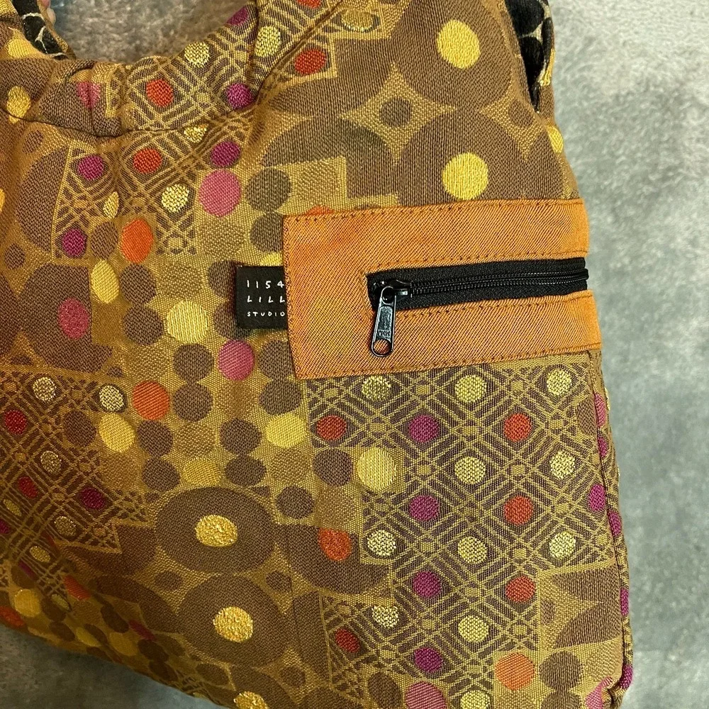 1154 Lill Studio Women Y2K Patchwork Tapestry Hobo Shoulder Bag Reversible